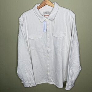 New Outerknown Blanket Shirt Size Men’s 2XL Cream Organic Cotton Heavy Flannel